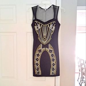 Charlotte Russe party holiday Homecoming  Dance fitted mini black dress. Size M.